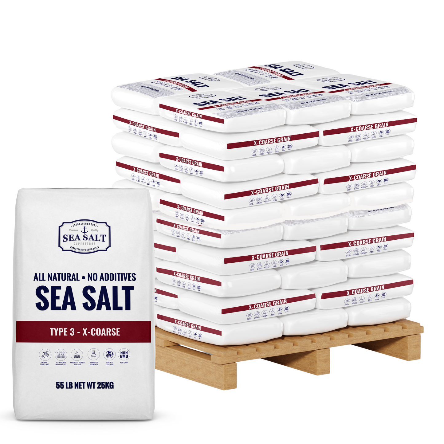 XXX Coarse Grain - Natural Sea Salt - Bulk Pallet
