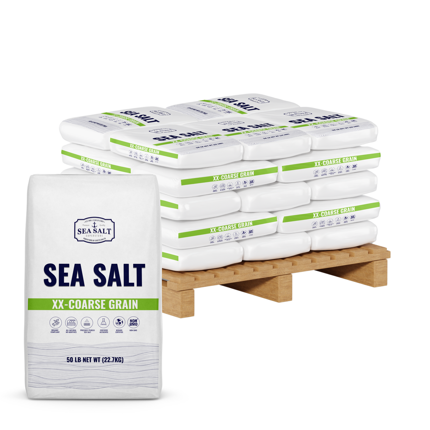 XX - Coarse Grain - Natural Sea Salt - Half Pallet