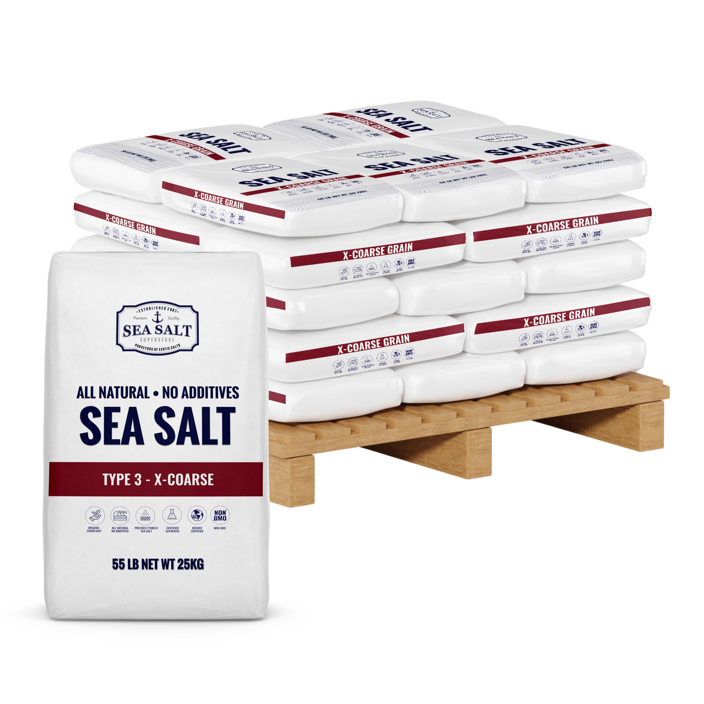 XXX Coarse Grain - Natural Sea Salt - Half Pallet