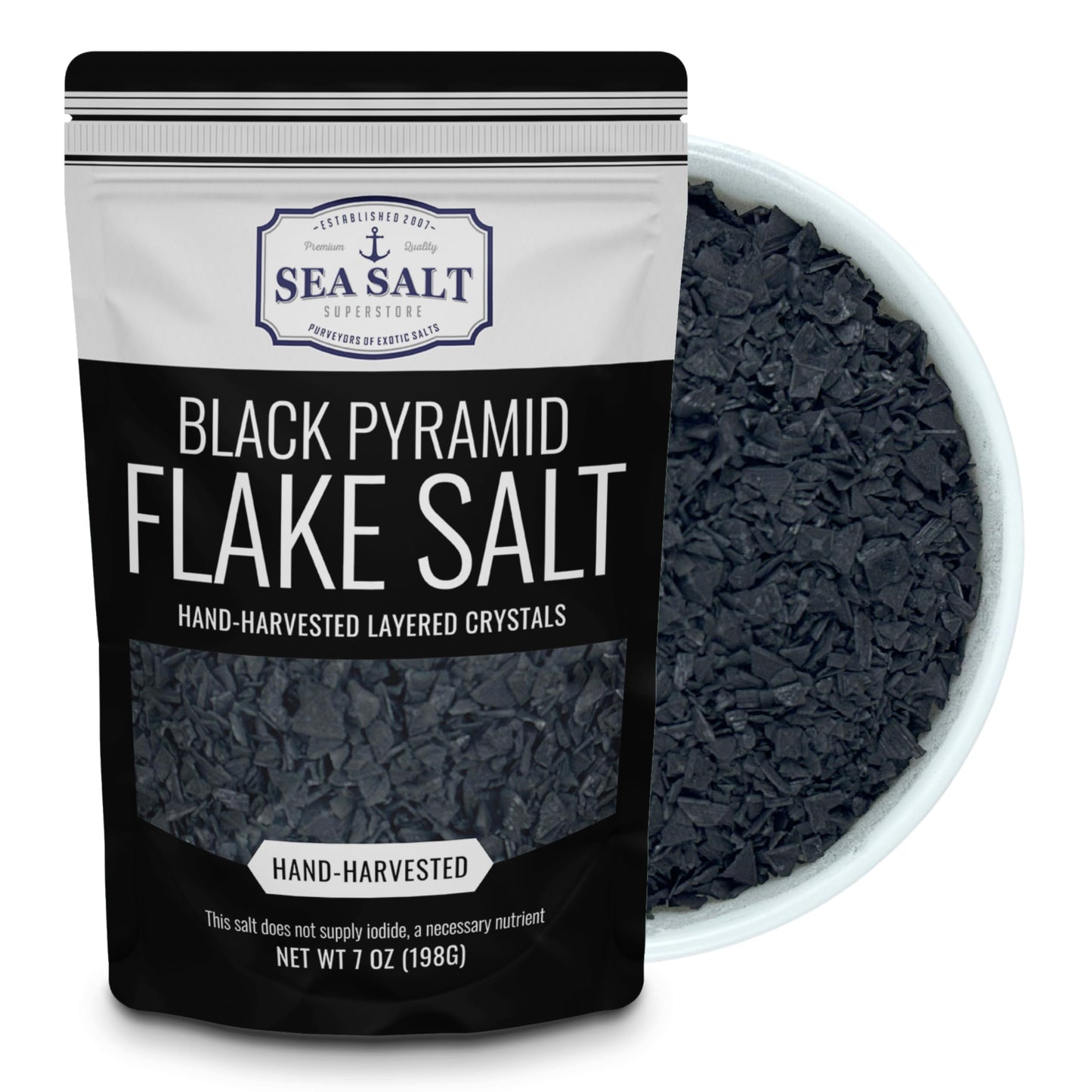 Black Pyramid Flake Salt - 7 oz Pouch
