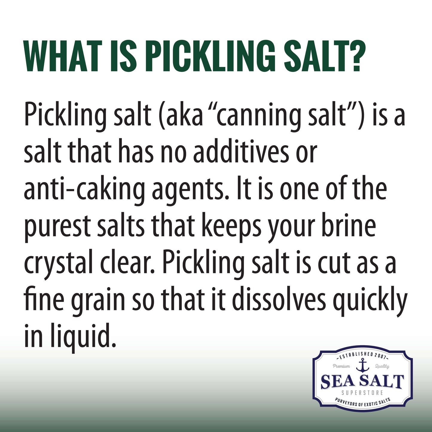 Pickling & Canning Sea Salt 2000 Lbs