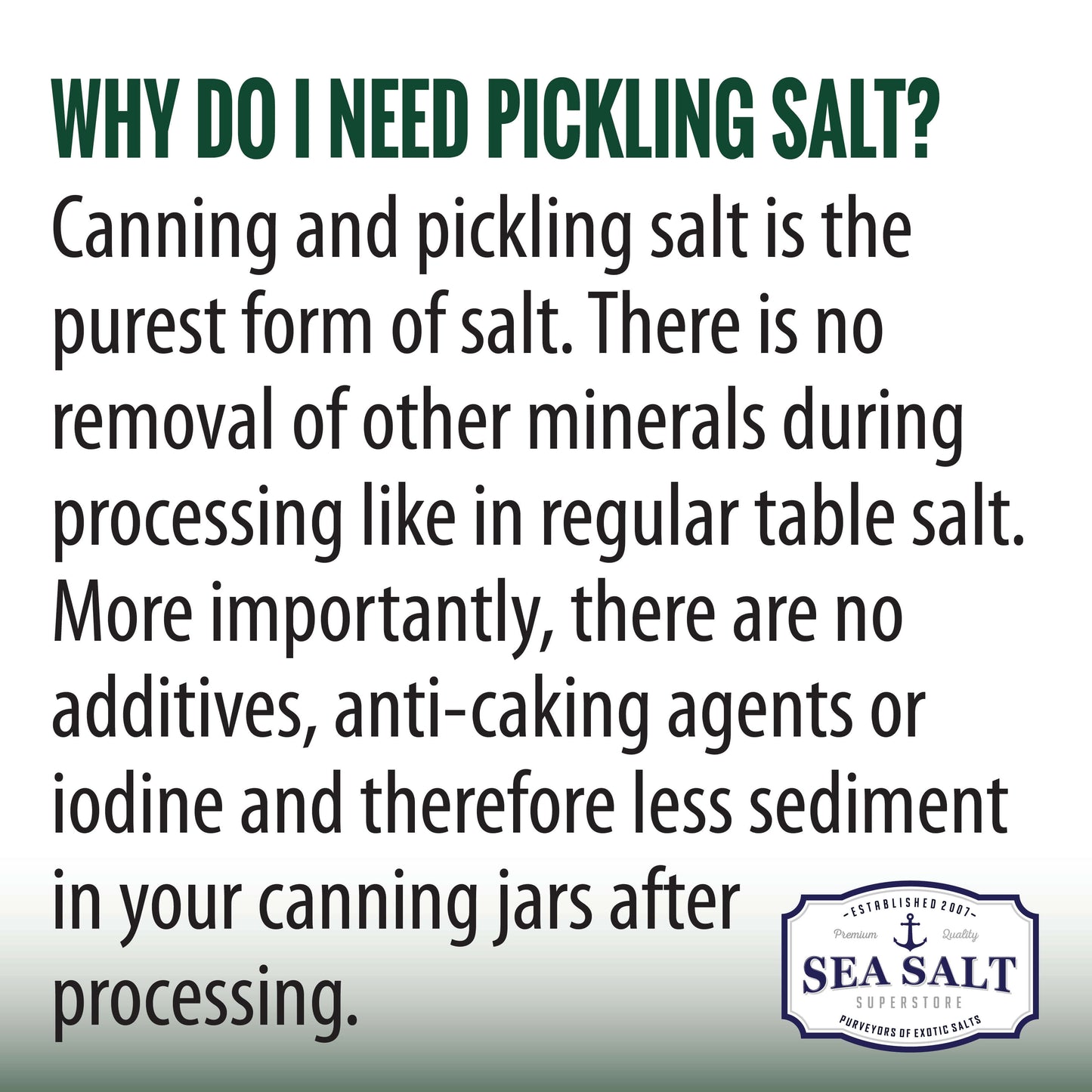 Pickling & Canning Sea Salt 2000 Lbs