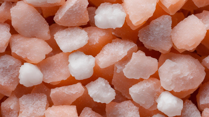 Is Rock Salt Edible? Understanding Rock Salt Use - close-up of pink and white rock salt crystals.