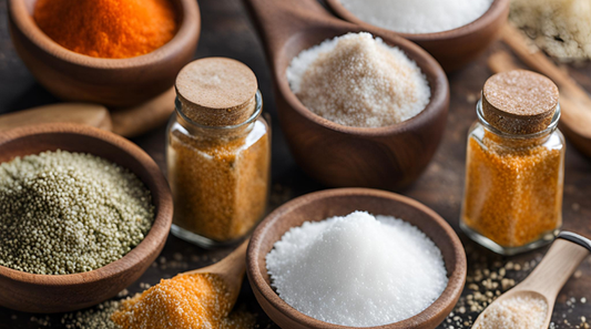 What Is Seasoned Salt and How Can You Make It at Home? Ingredients like herbs, spices, and salt in bowls and jars.
