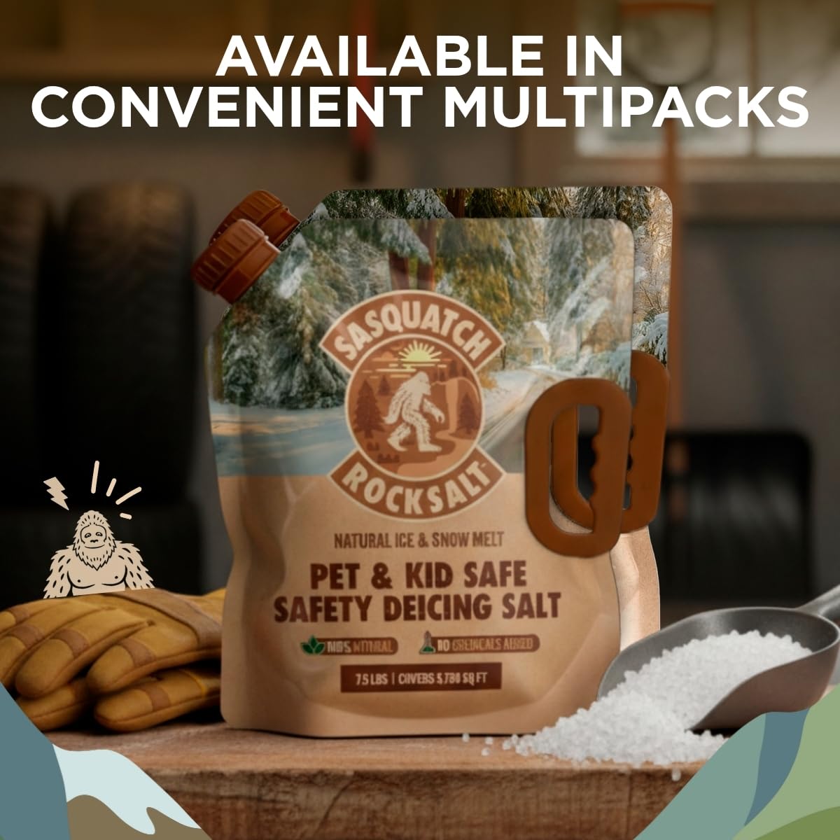 Sasquatch Rock Salt - Natural Ice & Snow Melt, Pet & Kid Safe