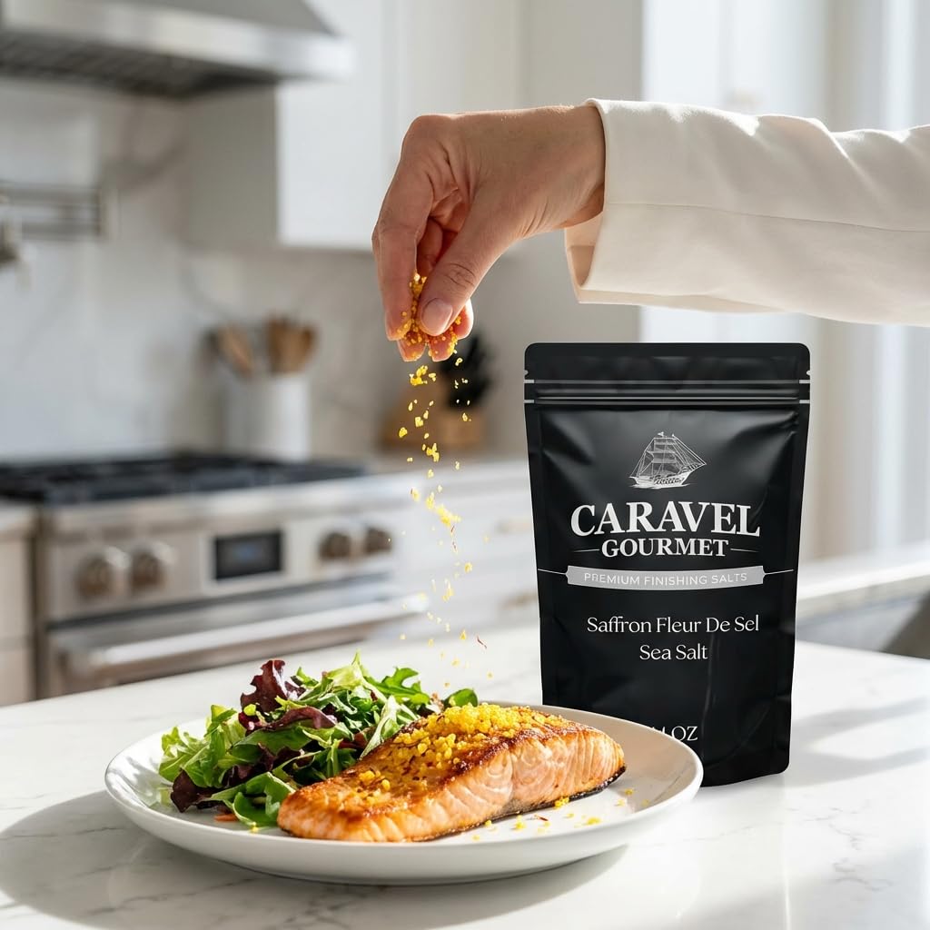 Saffron Fleur de Sel - 14 oz Pouch