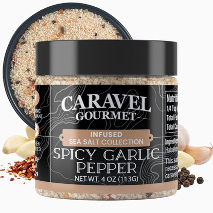 Spicy Garlic Pepper Sea Salt - 4 oz Chef Jar