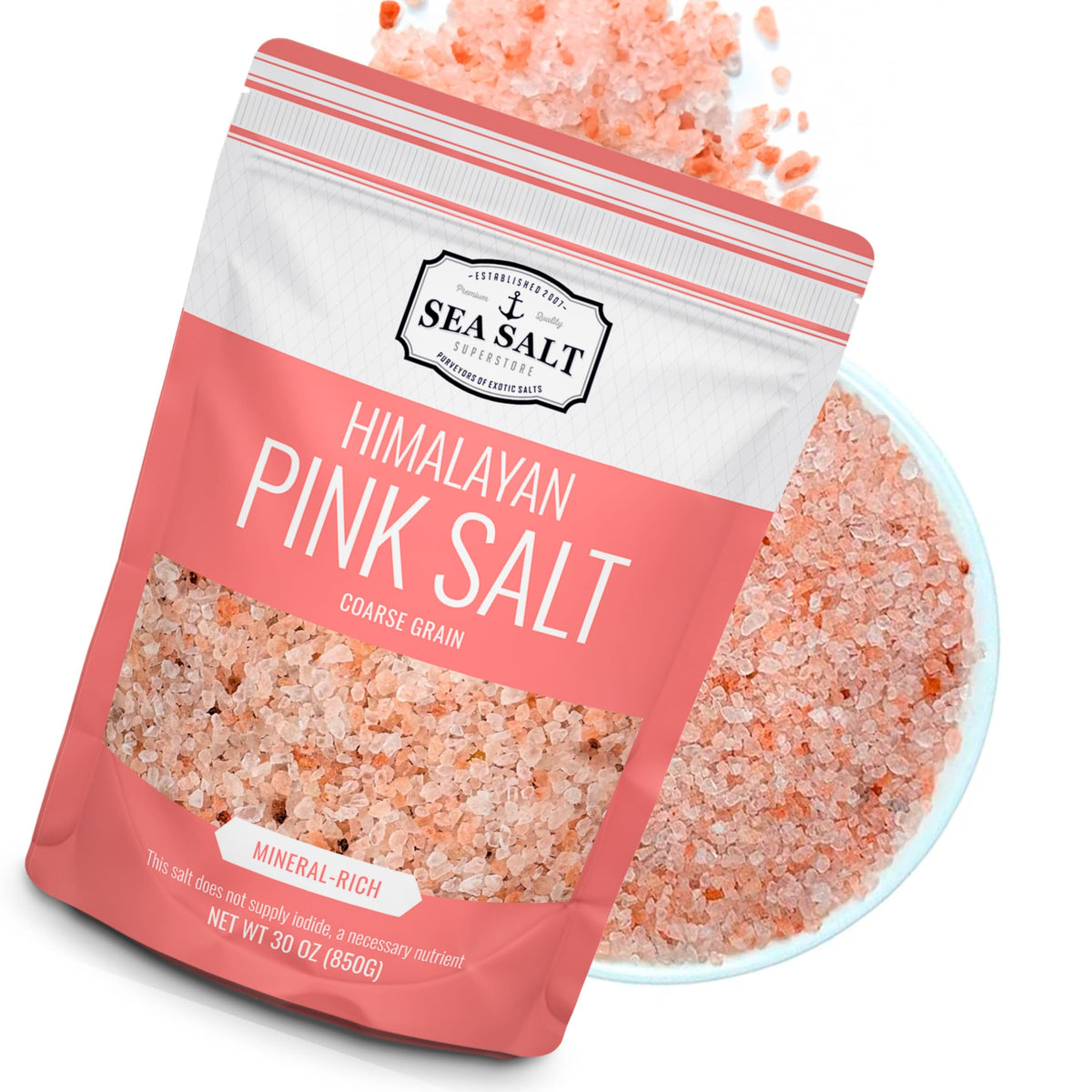 Pink Himalayan Salt, Coarse Grain Grinder Refill, 30 oz pouch