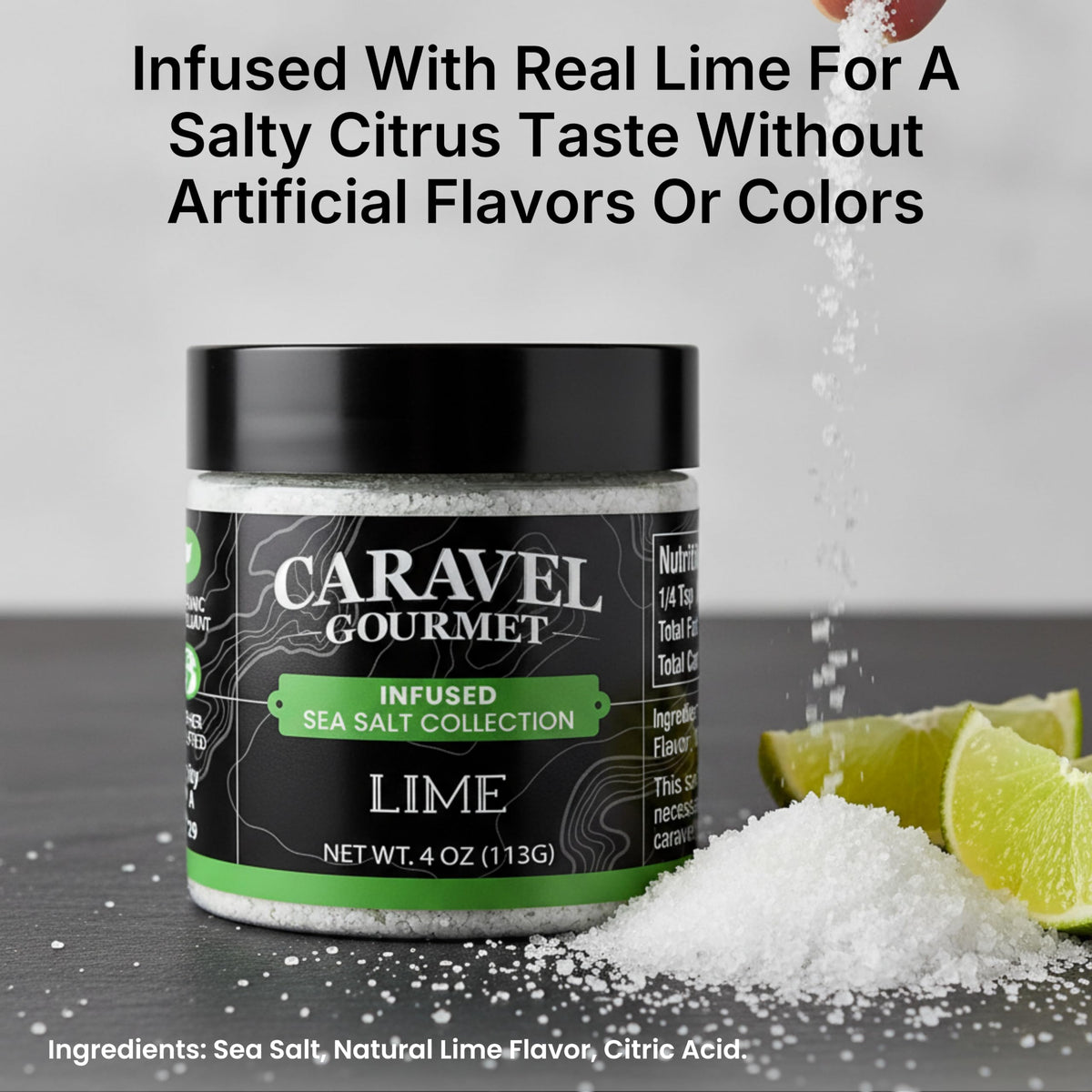 Lime Sea Salt - 4 oz Chef Jar