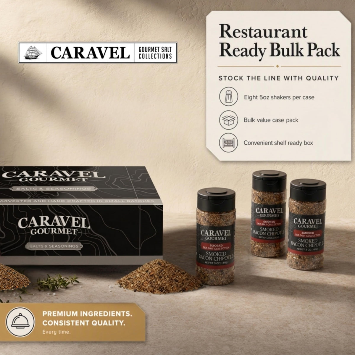 Smoked Bacon Chipotle Sea Salt - Shaker - Case Pack - 8 units, product detail image 2