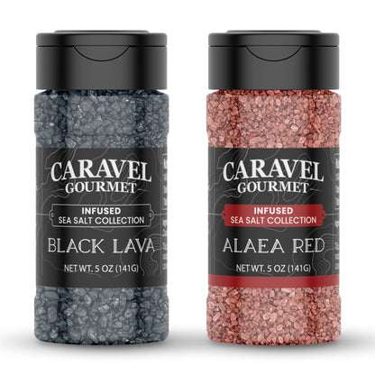 Hawaiian Sea Salt Shaker Gift Set - Alaea Red & Black Lava (2-Pack)