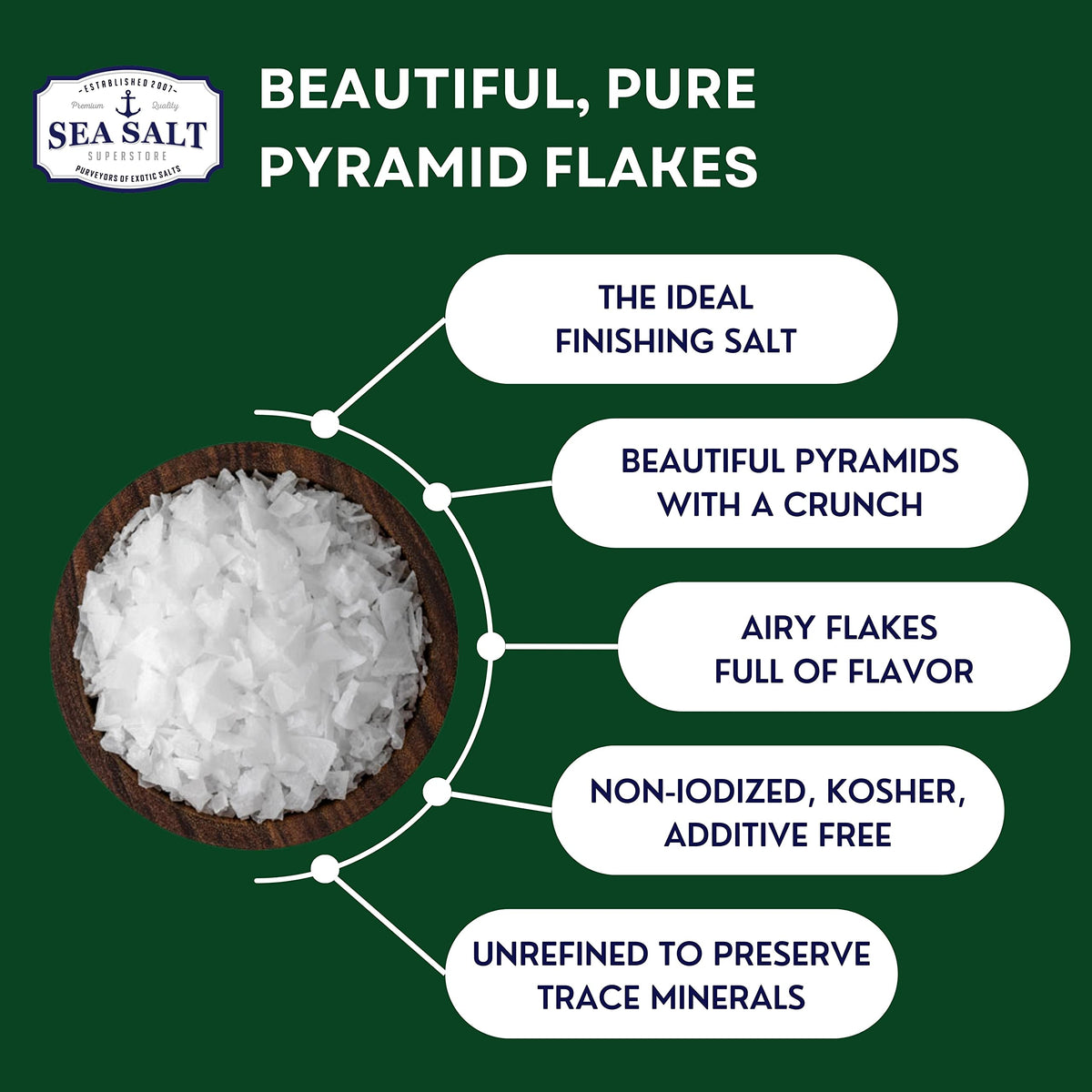 Pyramid Flake Sea Salt 7 oz Bag, product detail image 3