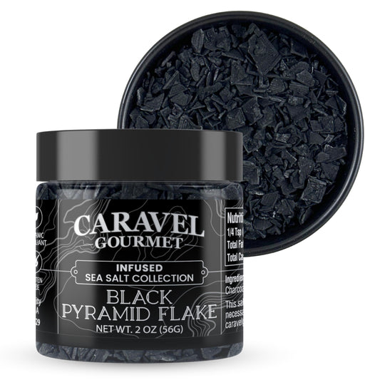 Black Pyramid Flake Sea Salt - 2 oz Chef Jar