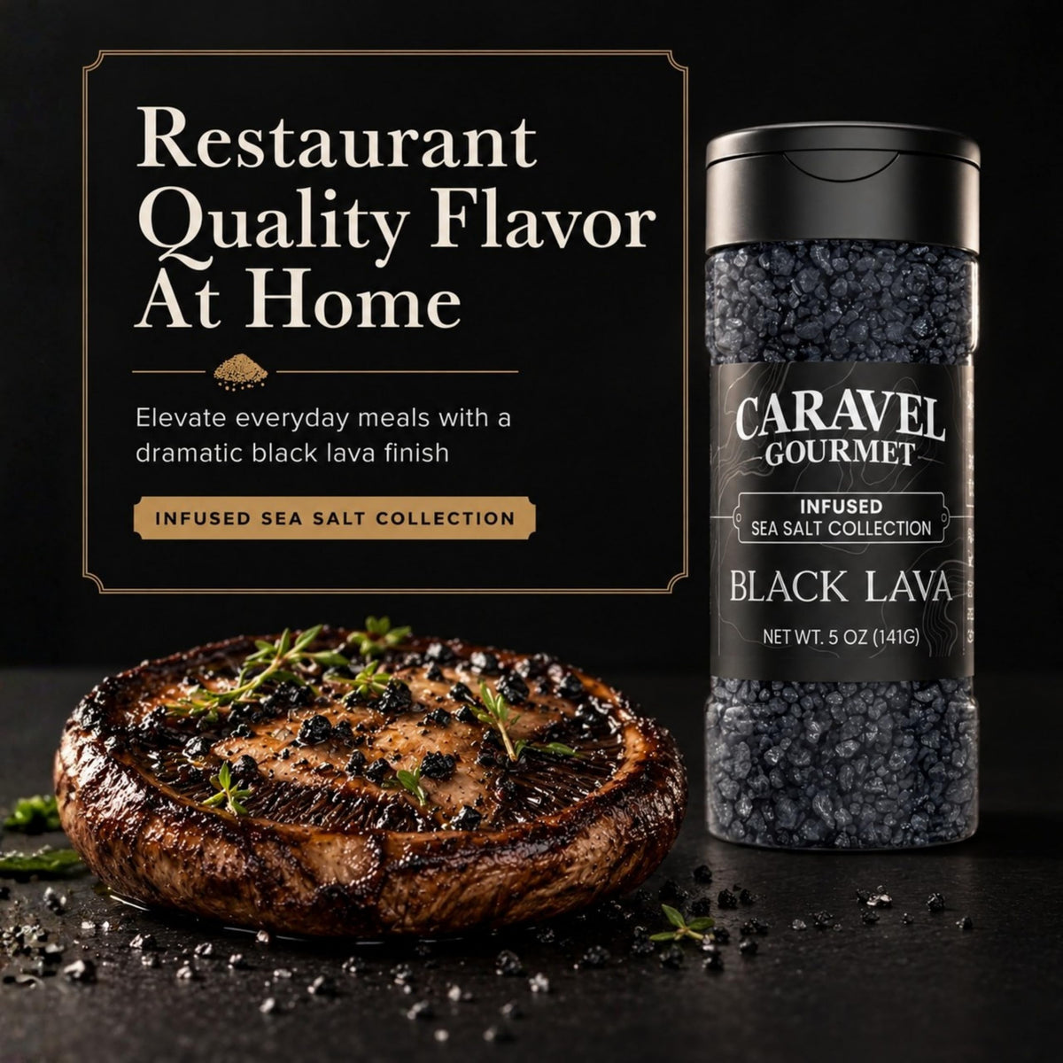 Black Lava Sea Salt - Shaker - Case Pack - 8 units, product detail image 5