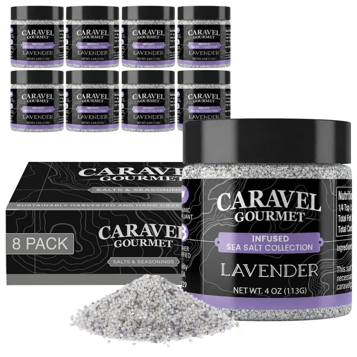 Lavender Sea Salt - Chef Pinch Jar - Case Pack - 8 units