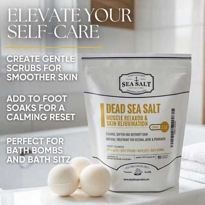 Dead Sea Bath Salt, Coarse - 5 lb Bag 2-Pack