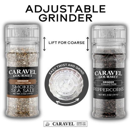 Smoked Sea Salt & Black Peppercorn Grinder Set (2-Pack)