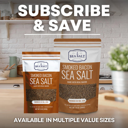 Smoked Bacon Sea Salt 14 oz Bag, product detail image 6
