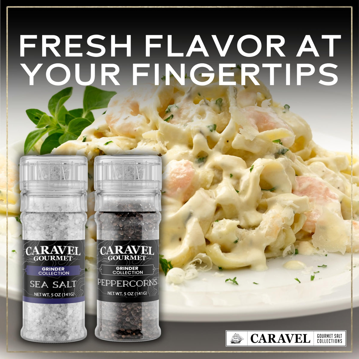 Sea Salt & Black Peppercorn Grinder Set (2-Pack)