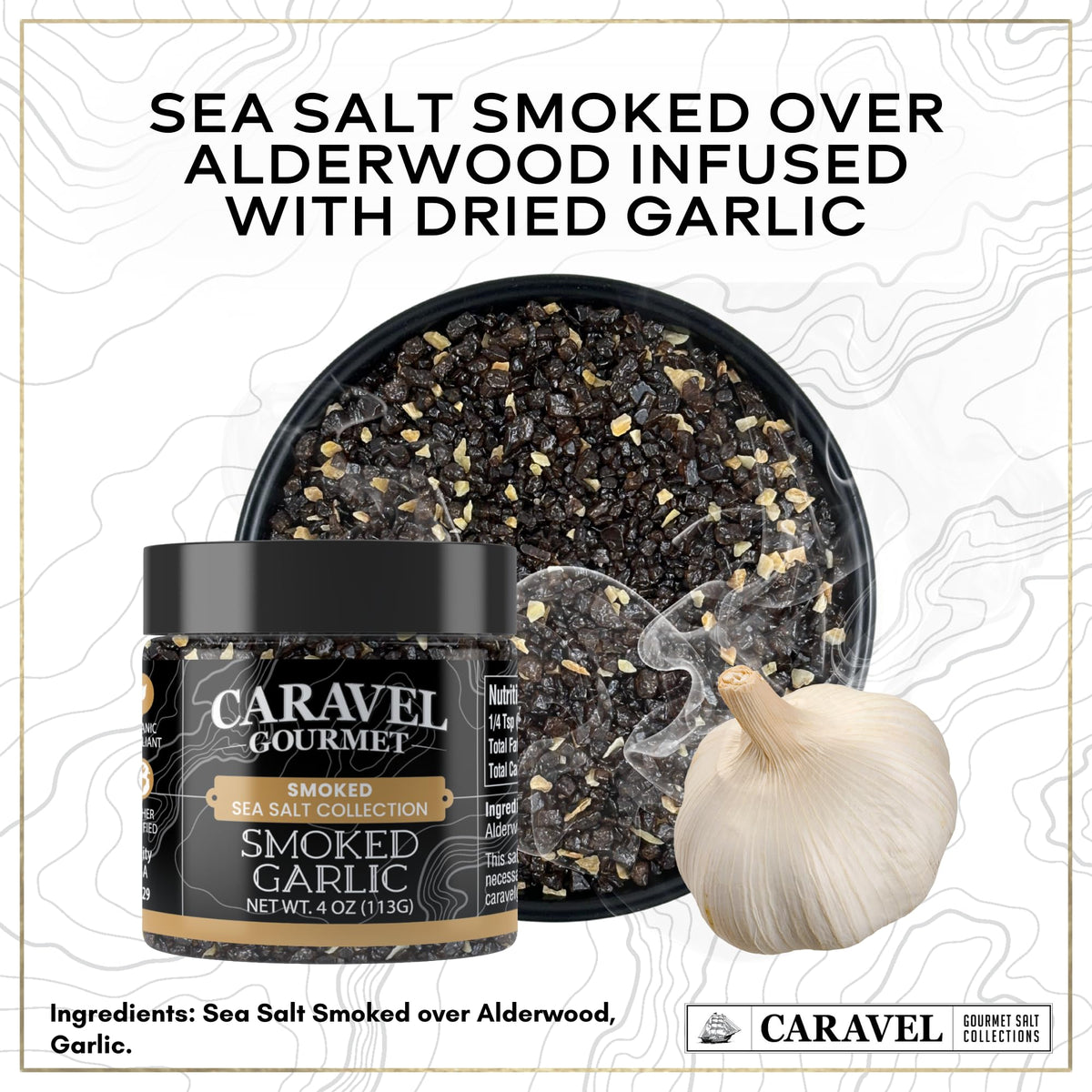 Garlic Sea Salt Gift Set - Garlic Herb, Spicy Garlic Pepper & More (3-Pack)