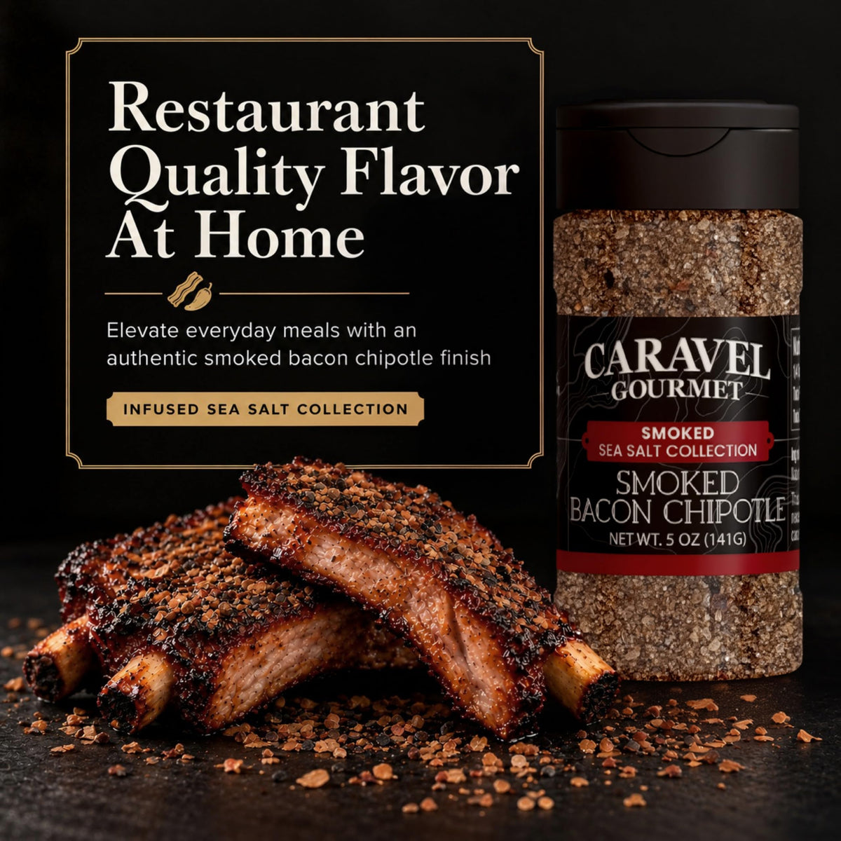 Smoked Bacon Chipotle Sea Salt - Shaker - Case Pack - 8 units, product detail image 5