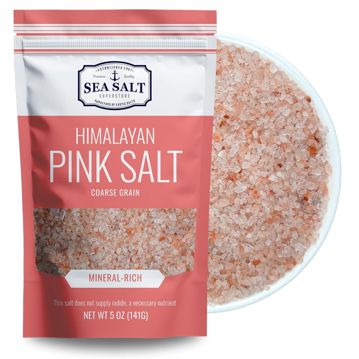 Pink Himalayan Salt Coarse Grain - 5 oz Pouch, package front view