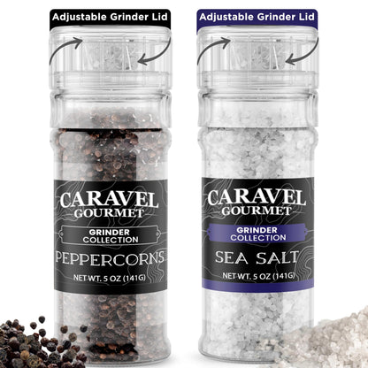 Sea Salt & Black Peppercorn Grinder Set (2-Pack)
