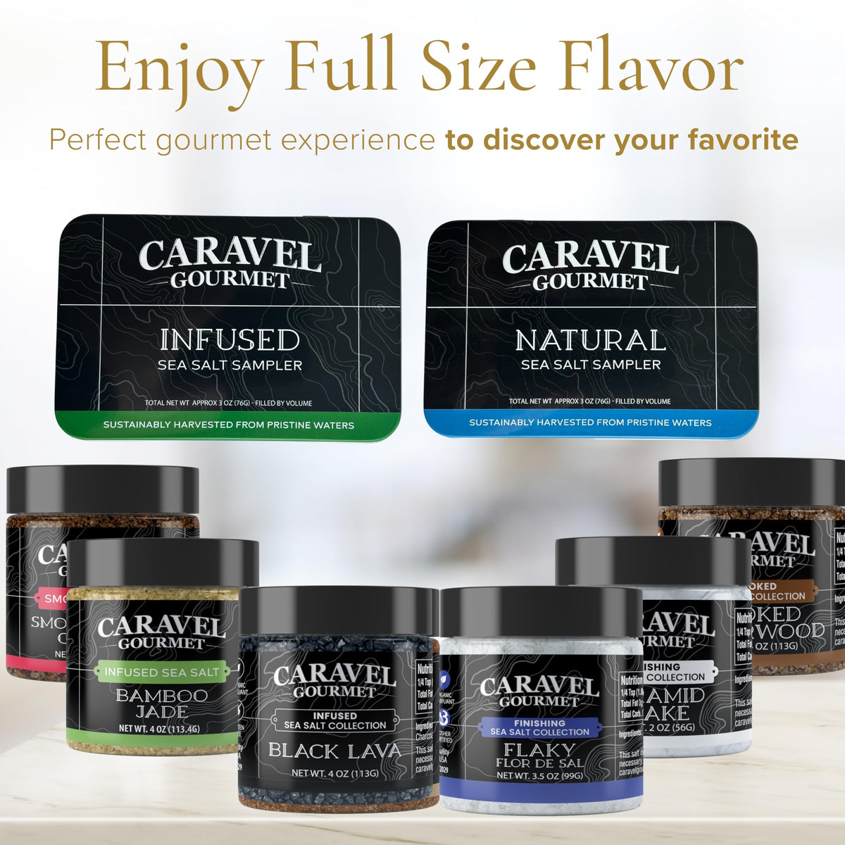 Infused & Natural Sea Salt Sampler - 12 Flavors
