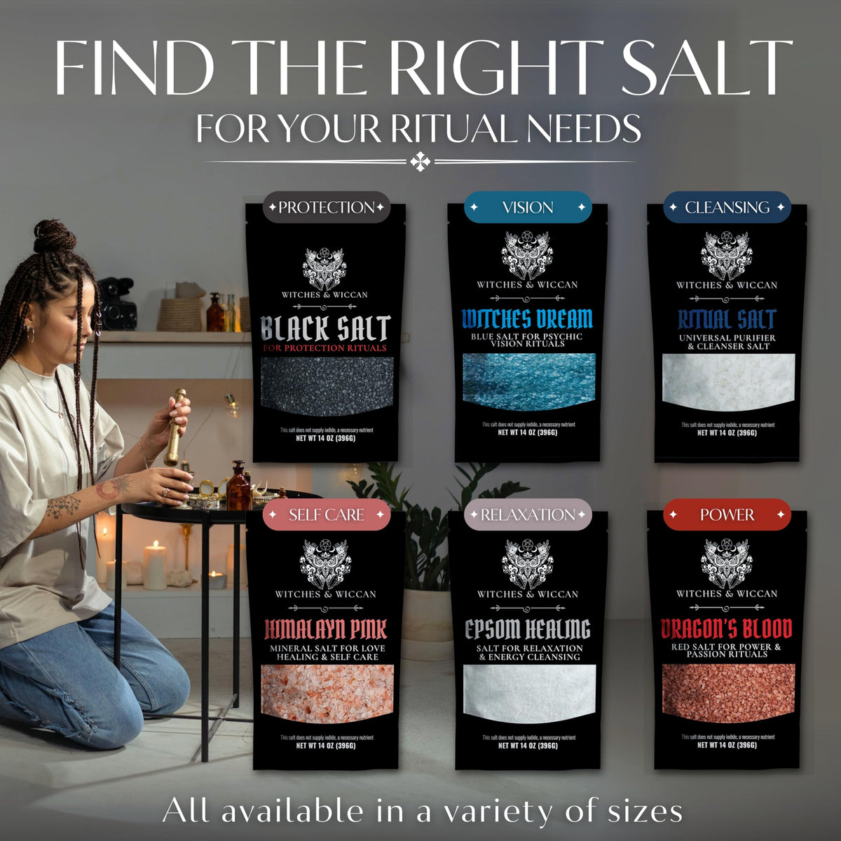 Ritual Salt Set - Red, Blue & Black (3 x 14 oz)