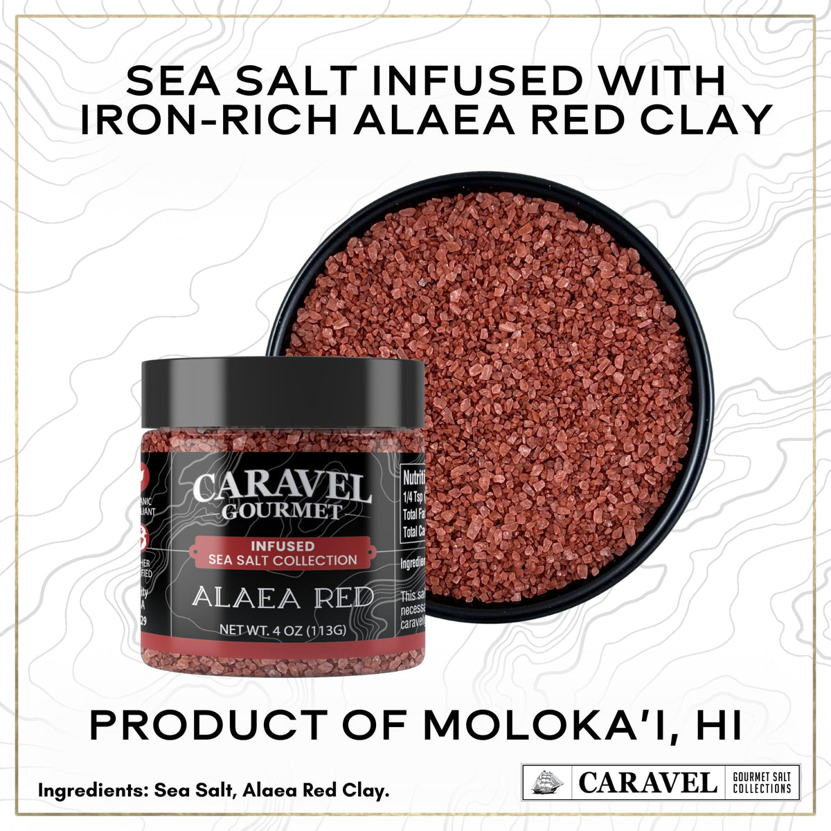 Hawaiian Sea Salt Chef Jar Gift Set - Alaea Red, Bamboo Jade & Black Lava (3-Pack)