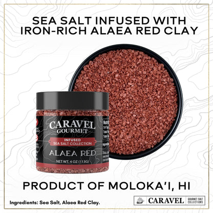 Hawaiian Sea Salt Chef Jar Gift Set - Alaea Red, Bamboo Jade & Black Lava (3-Pack)