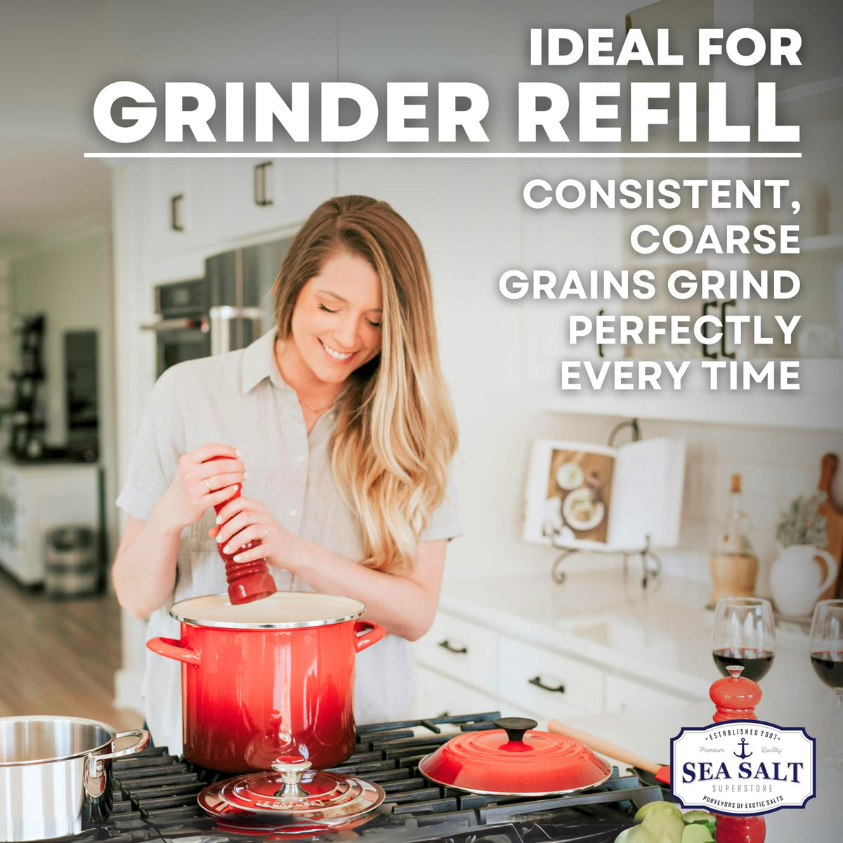 Coarse Grain Sea Salt - 16 oz Shaker, product detail image 3