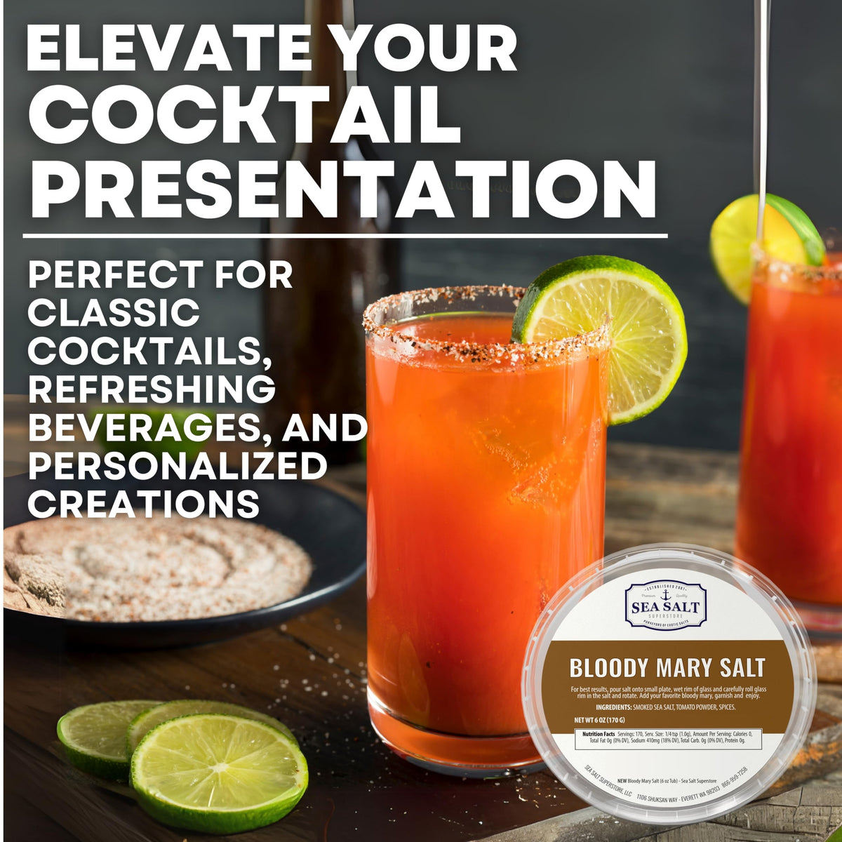Bloody Mary Sea Salt - 6 oz Tub, product detail image 4