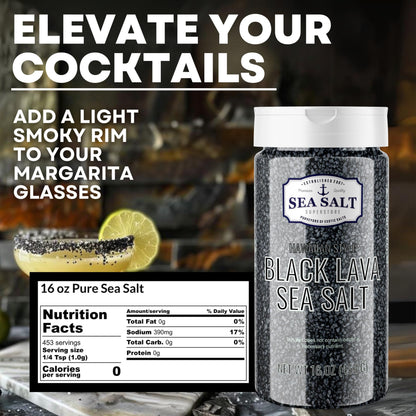 Black Lava Sea Salt - 16 oz Shaker, product detail image 4