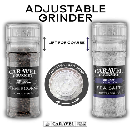 Sea Salt & Black Peppercorn Grinder Set (2-Pack)