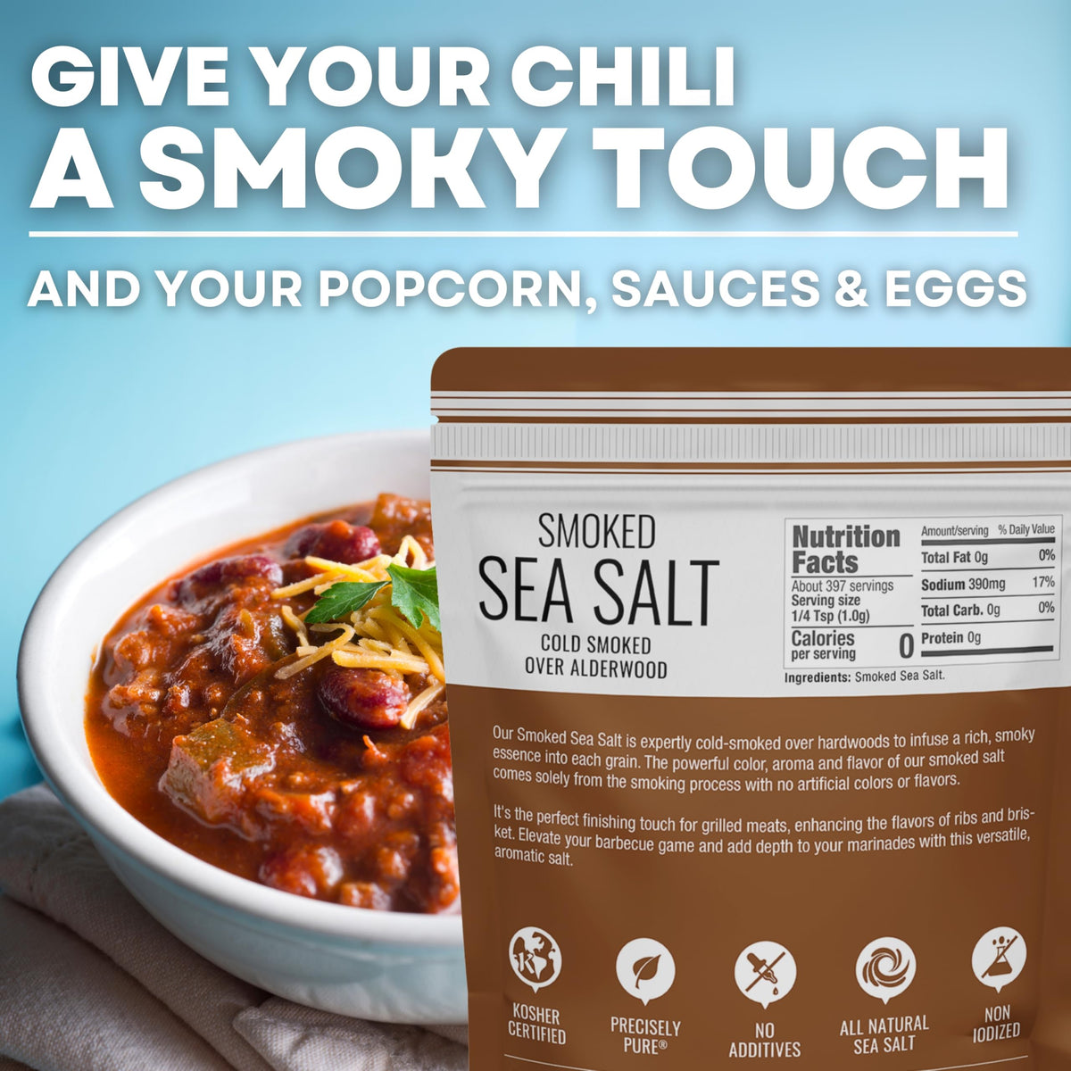 Smoked Sea Salt 5 oz Pouch, product detail image 4