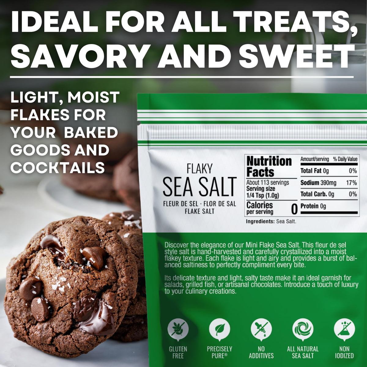 Mini Flake Sea Salt - 4 oz Pouch, product detail image 4