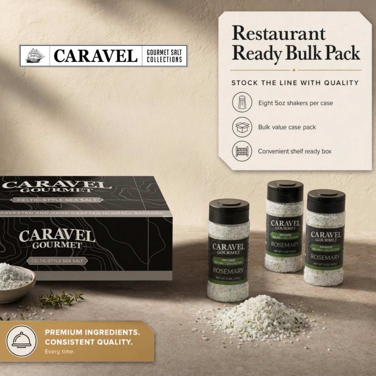 Rosemary Sea Salt - Shaker - Case Pack - 8 units, product detail image 2