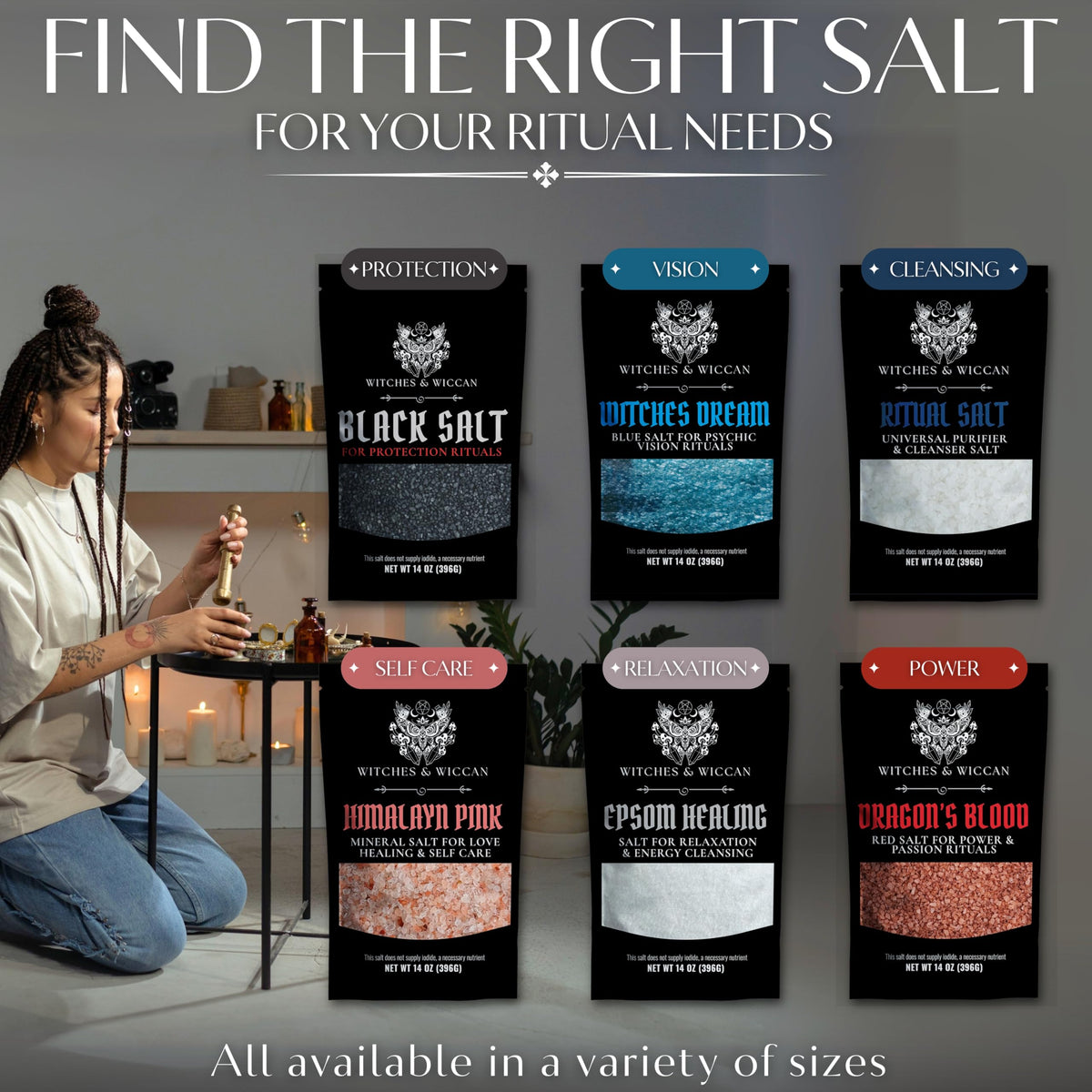 Blue Divination Ritual Salt - 5 oz Pouch