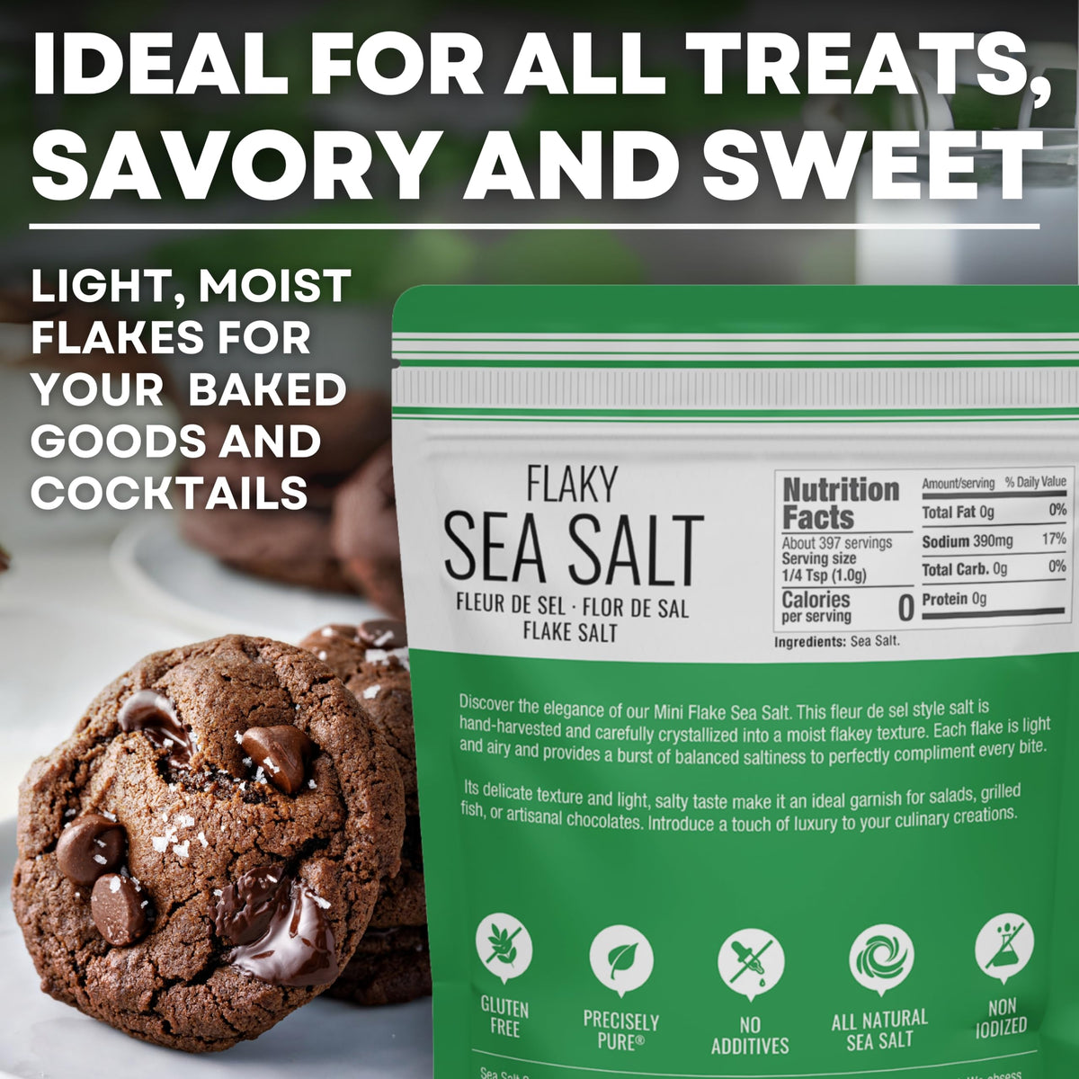 Mini Flake Sea Salt - 14 oz Pouch, product detail image 4