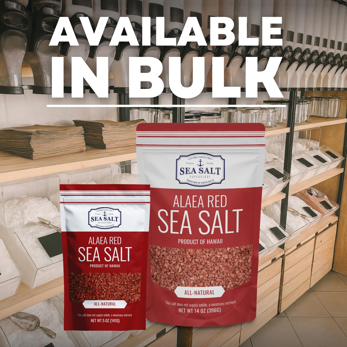 Alaea Red Sea Salt 14 oz Pouch, product detail image 5