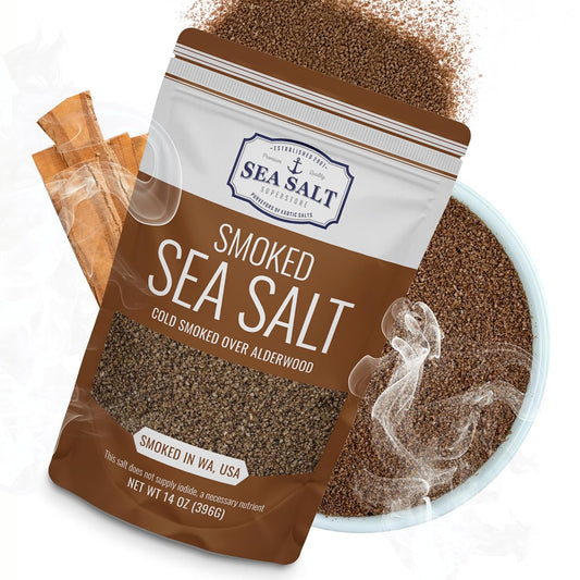 Smoked Sea Salt 14 oz Pouch, package front view