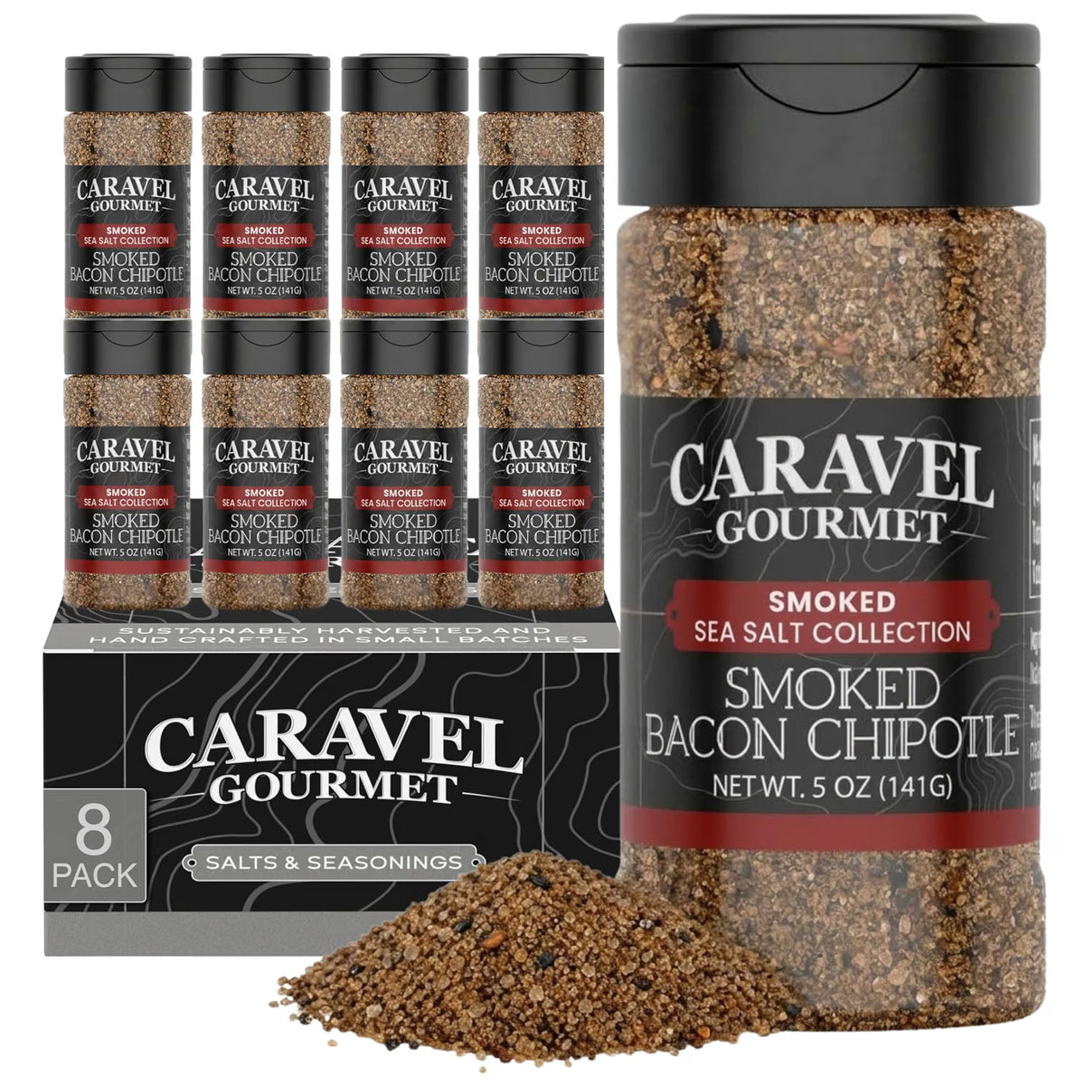 Smoked Bacon Chipotle Sea Salt - Shaker - Case Pack - 8 units
