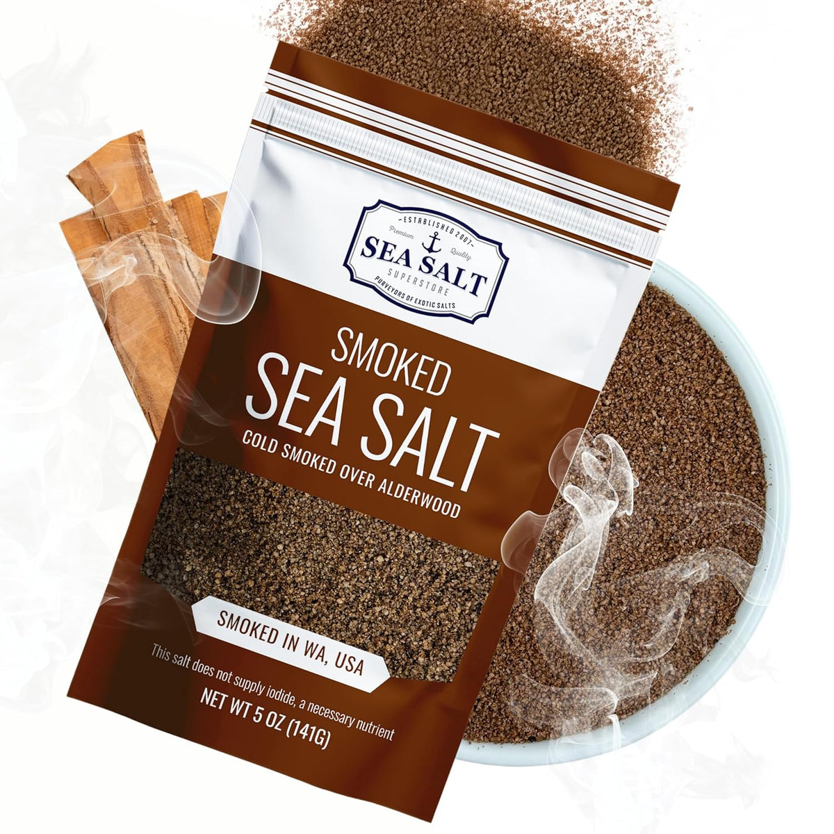 Smoked Sea Salt 5 oz Pouch, package front view