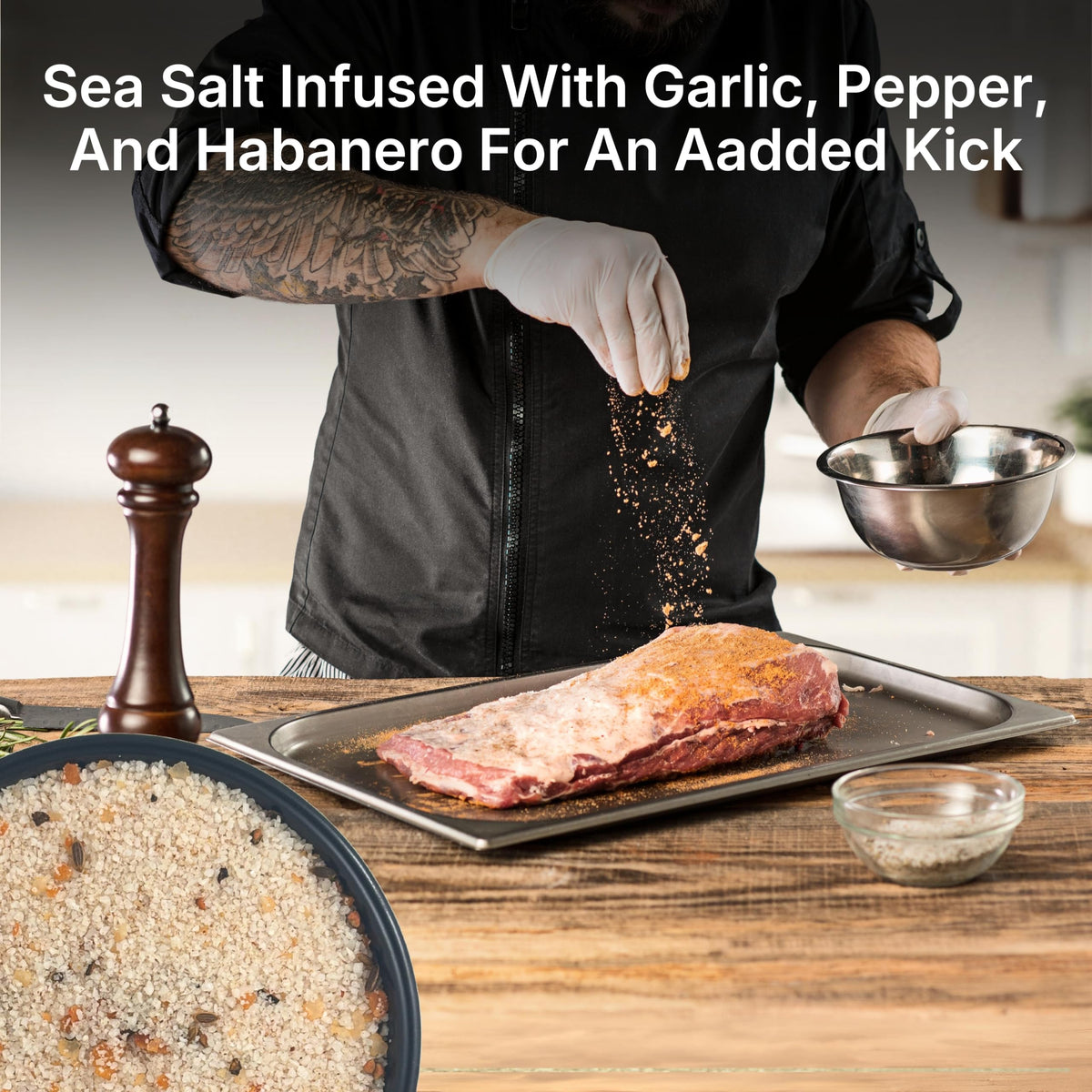 Spicy Garlic Pepper Sea Salt - 4 oz Chef Jar