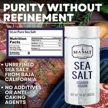Coarse Grain Sea Salt - 16 oz Shaker, product detail image 4
