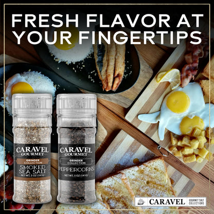 Smoked Sea Salt & Black Peppercorn Grinder Set (2-Pack)