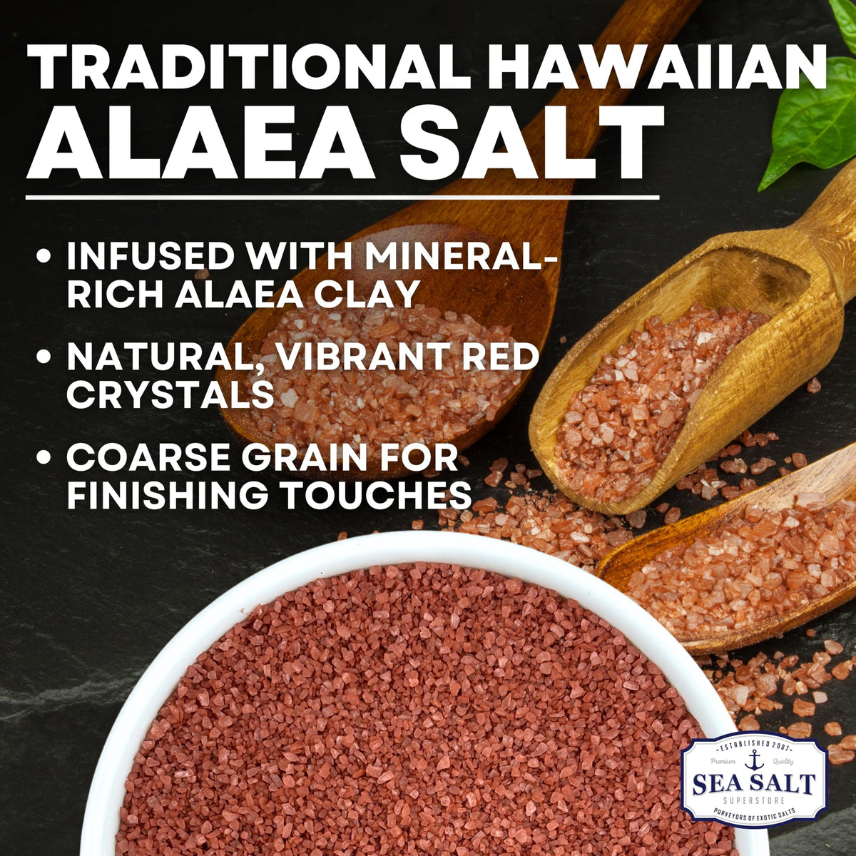 Alaea Red Sea Salt 14 oz Pouch, product detail image 2
