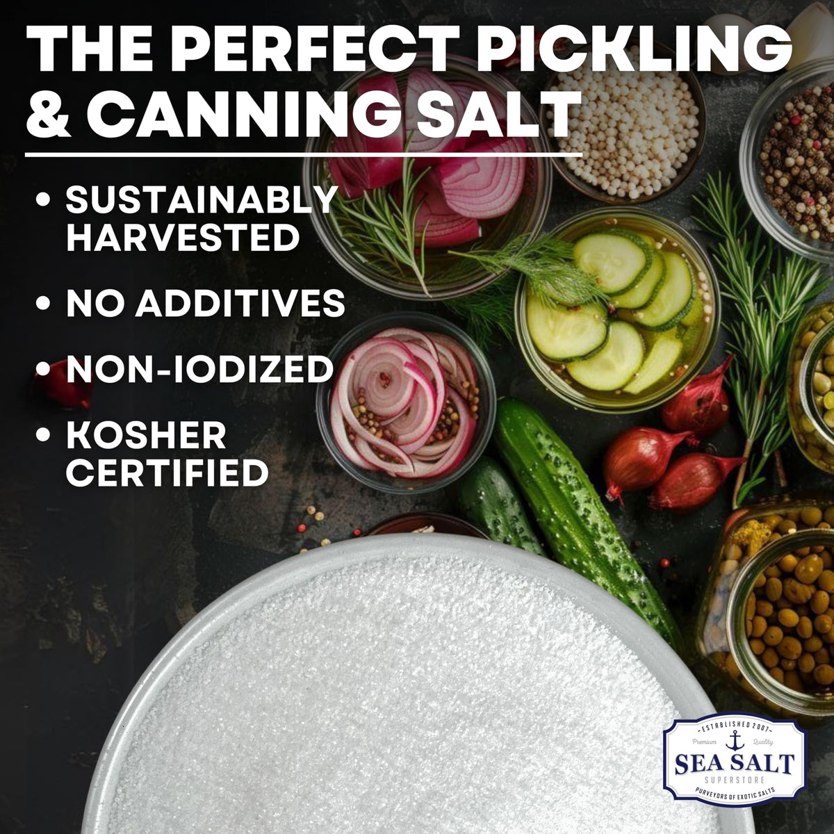 Pickling and Canning Sea Salt - 16 oz Shaker, product detail image 2