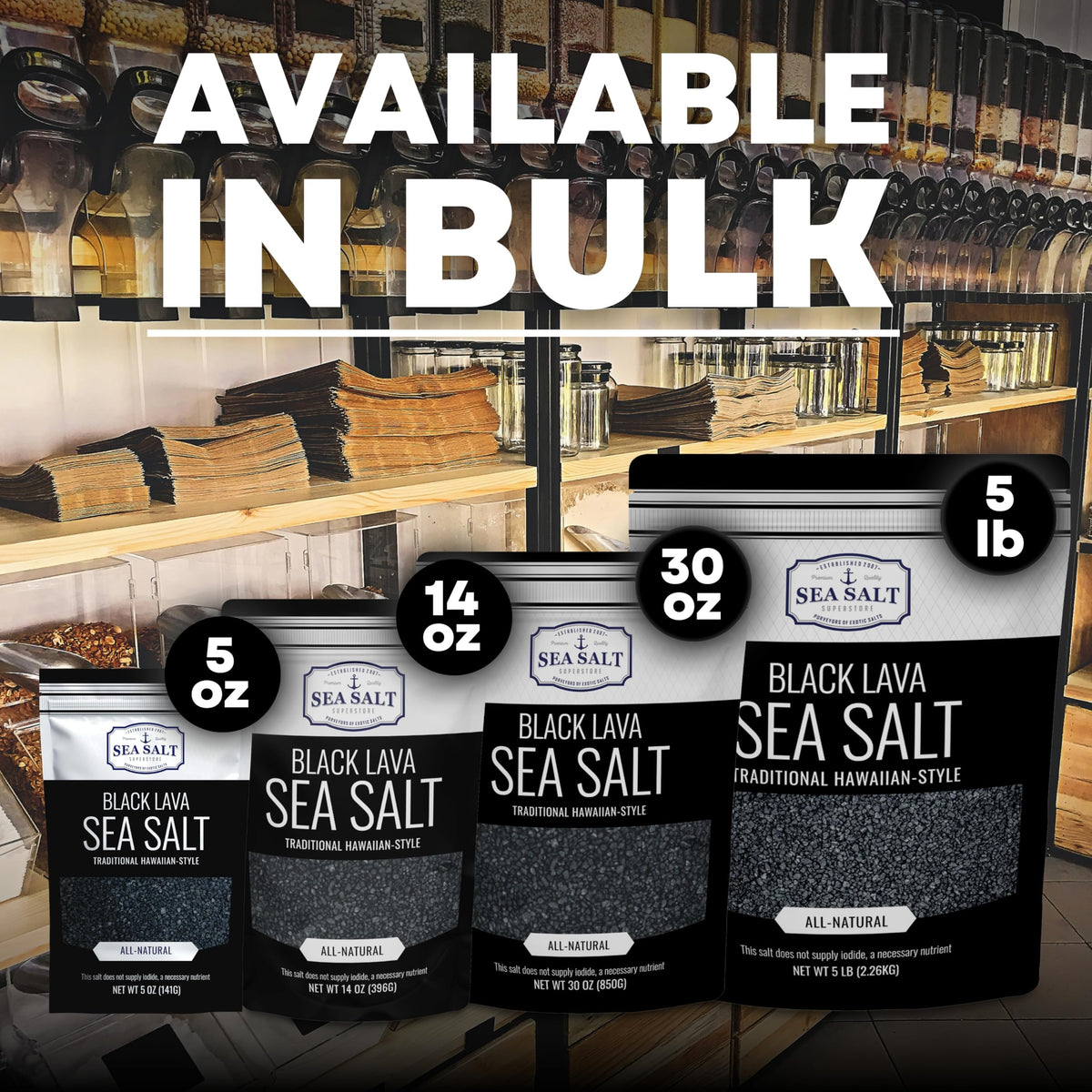 Black Lava Sea Salt - 16 oz Shaker, product detail image 5